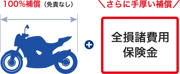 100%補償+全損諸費用保険金